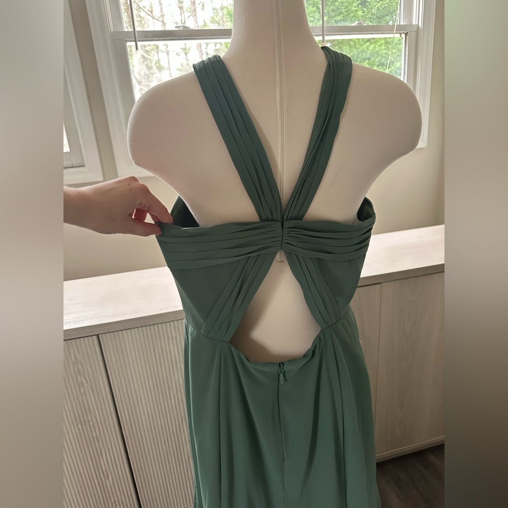 SOLD Azazie Rue Dress - Eucalyptus, A14 - Picture 6 of 9